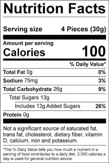 nutrition facts label